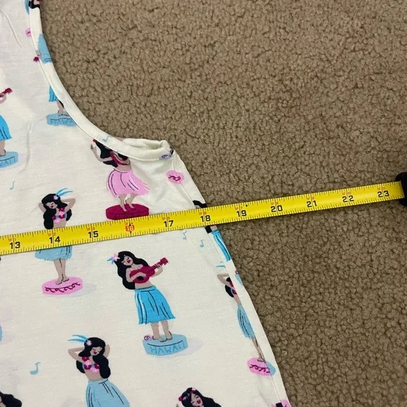 Nite nite munki munki Women's Cream Sleepwear Set with Colorful hula girl Print - Picture 5 of 7